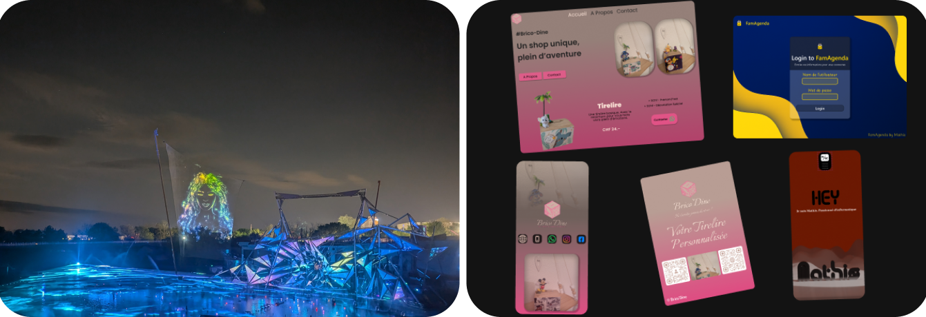 Illustration de la plupart de mes réalisations.